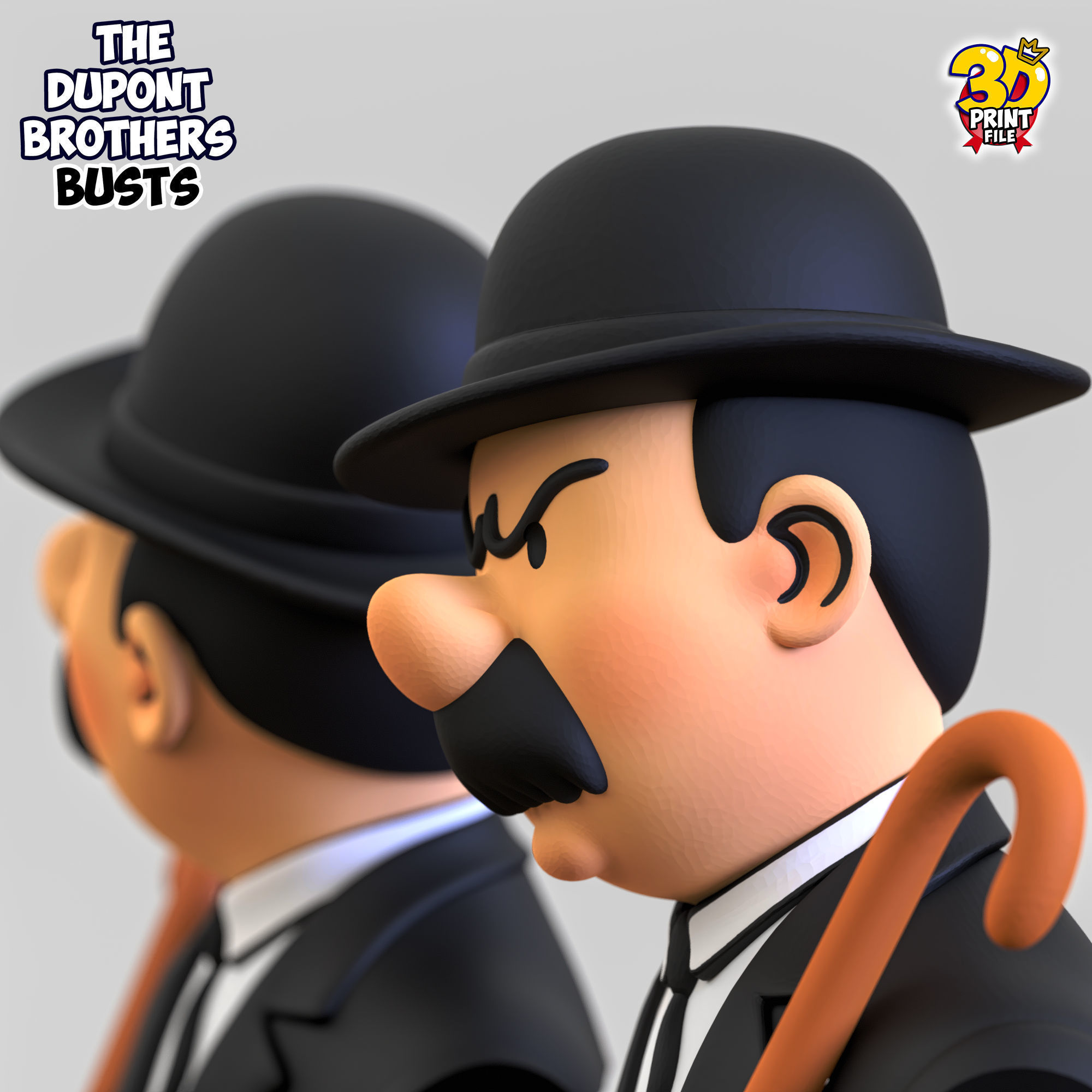 The Dupont Brothers Stylized 3D Busts 3D print model_5