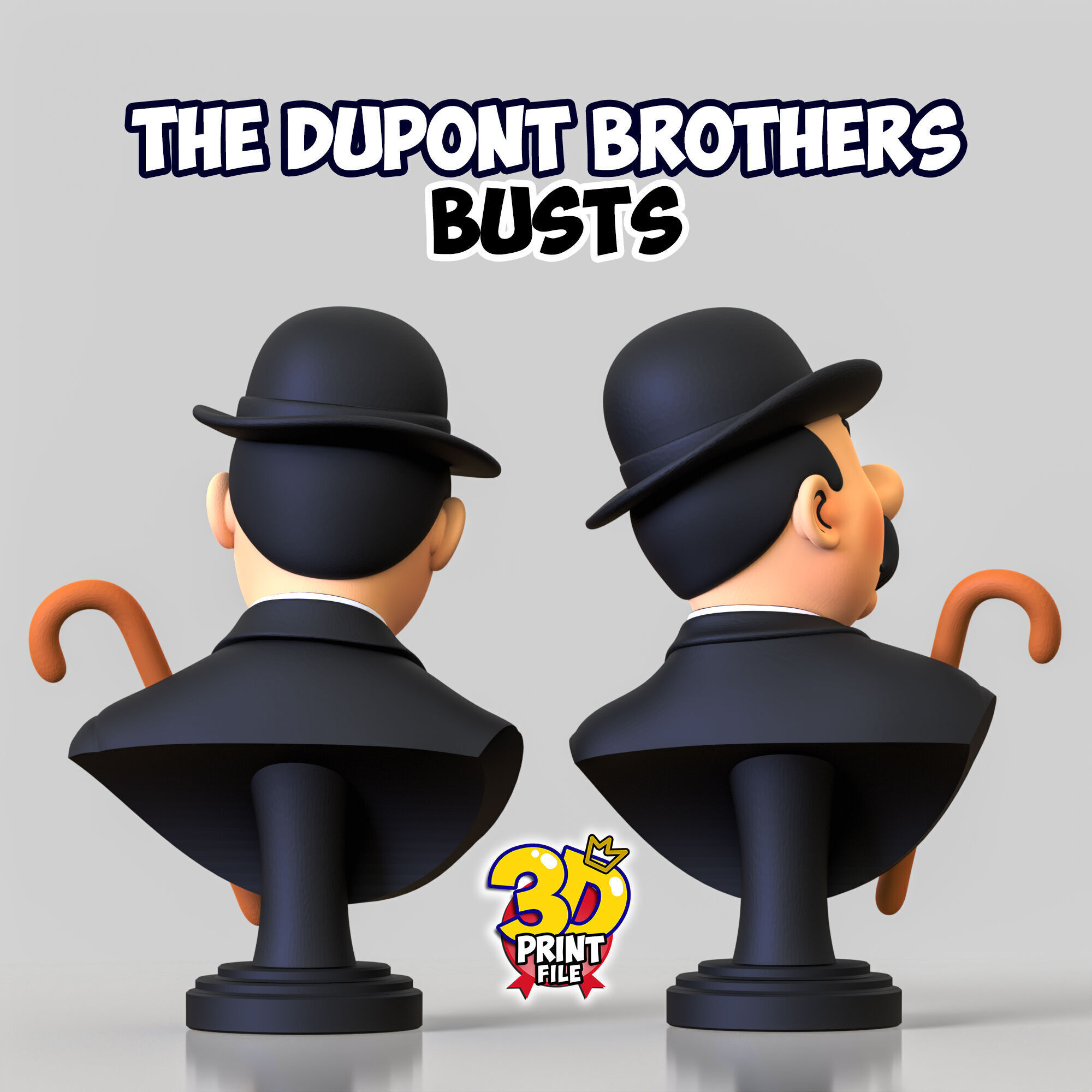 The Dupont Brothers Stylized 3D Busts 3D print model_8