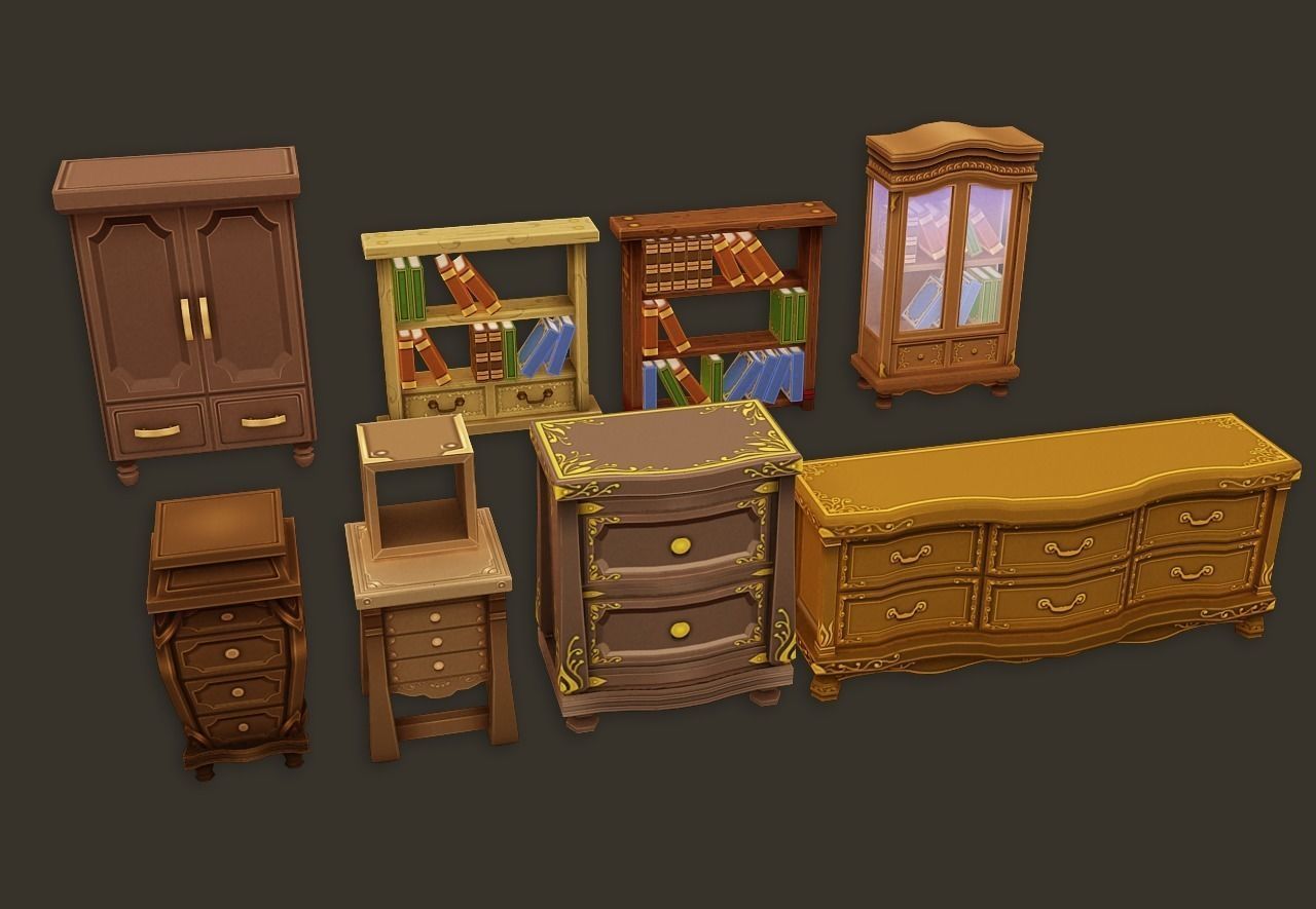 Cartoon House Interior Low-poly 3D model_14