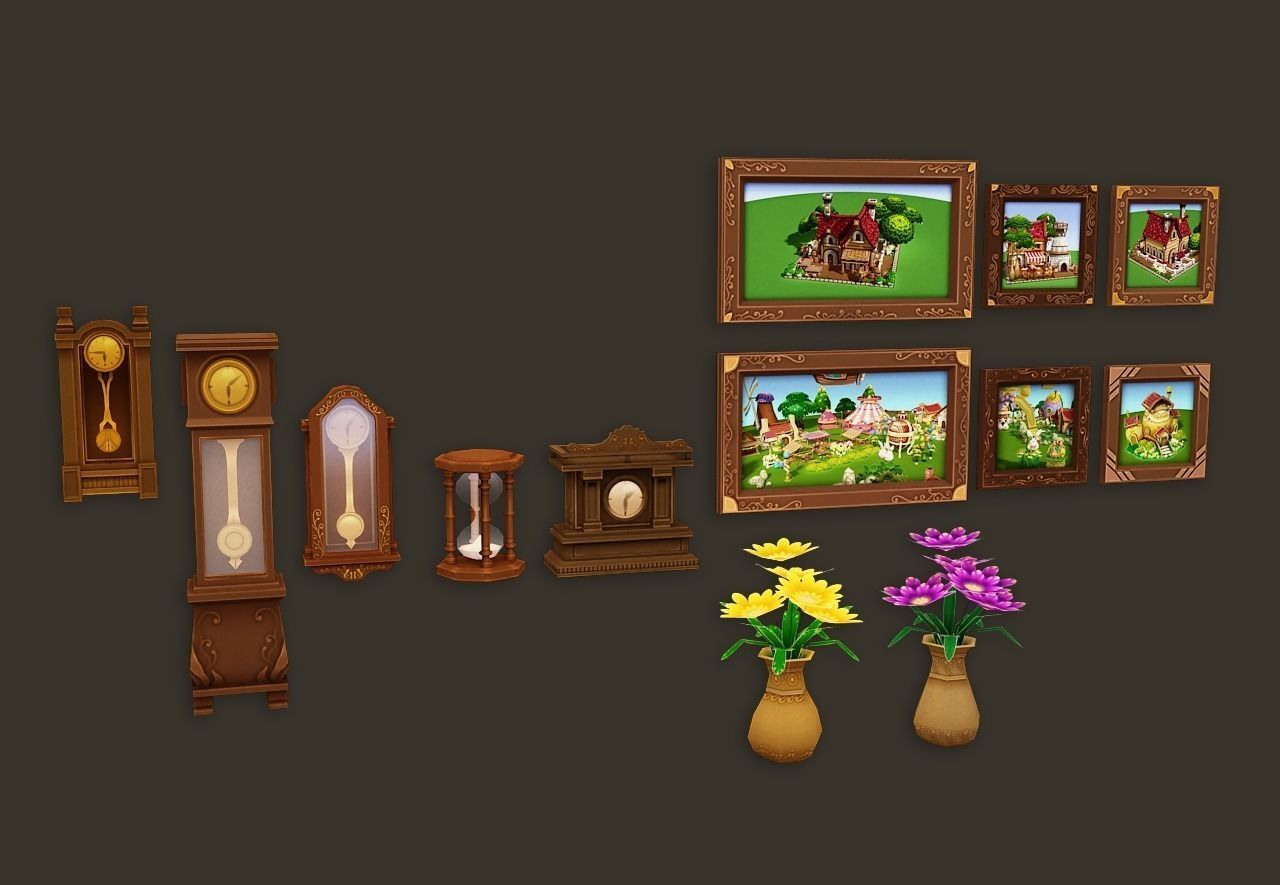 Cartoon House Interior Low-poly 3D model_13