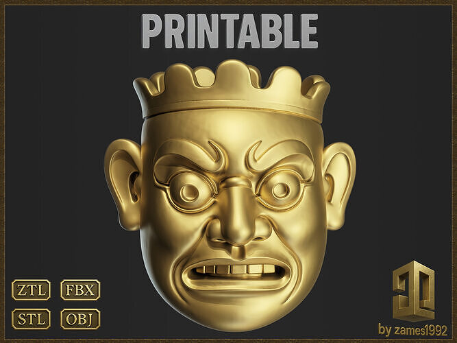Angry Japan Mask Figurine   3D print model