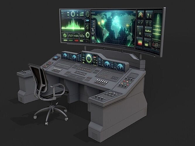 Control Desk 1  Low-poly 3D model
