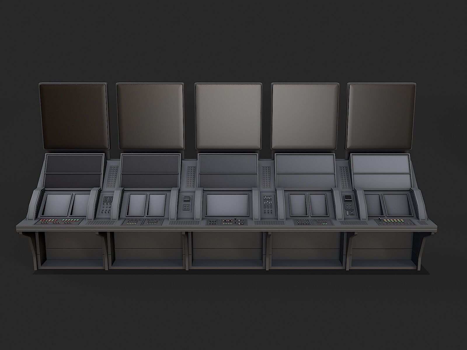 Control Desk 2 Low-poly 3D model_3