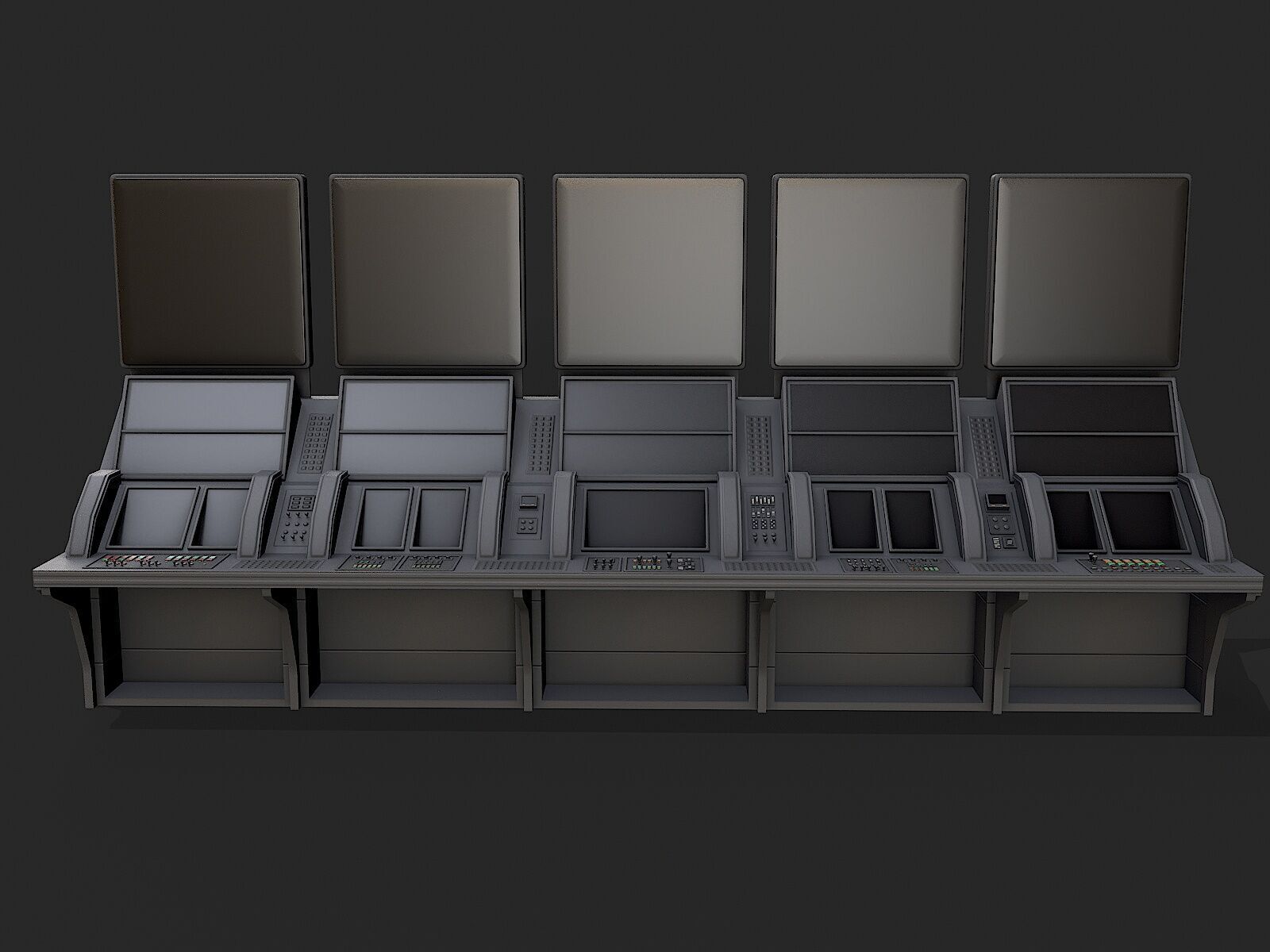 Control Desk 2 Low-poly 3D model_12