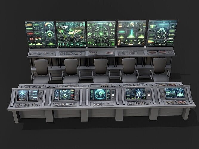 Control Desk 3 Low-poly 3D model