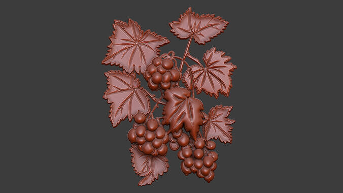 spicy grapes wine branches tree 3D print model
