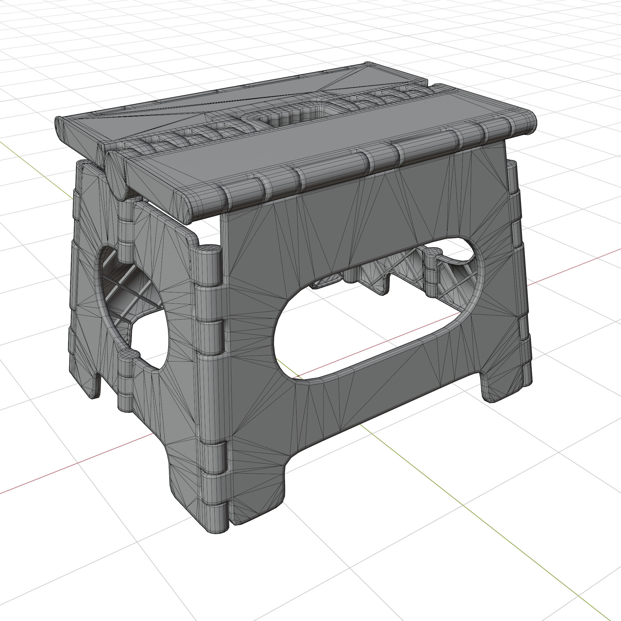 Plastic Folding Step Stool - Blue 3D model_16