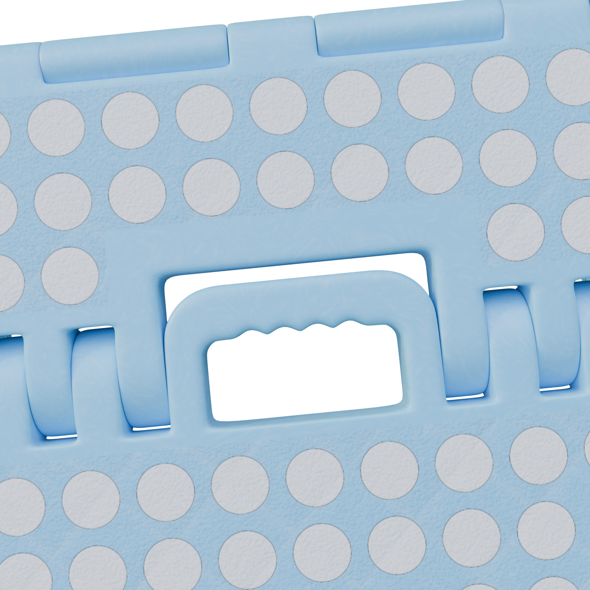 Plastic Folding Step Stool - Blue 3D model_6