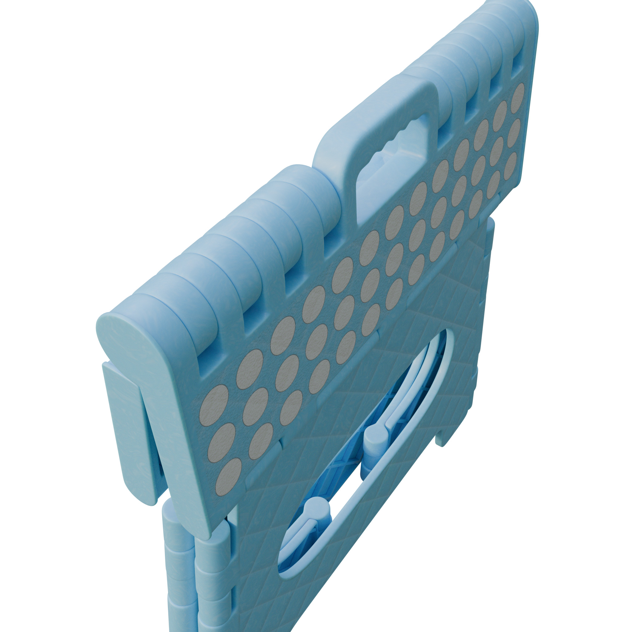 Plastic Folding Step Stool - Blue 3D model_20
