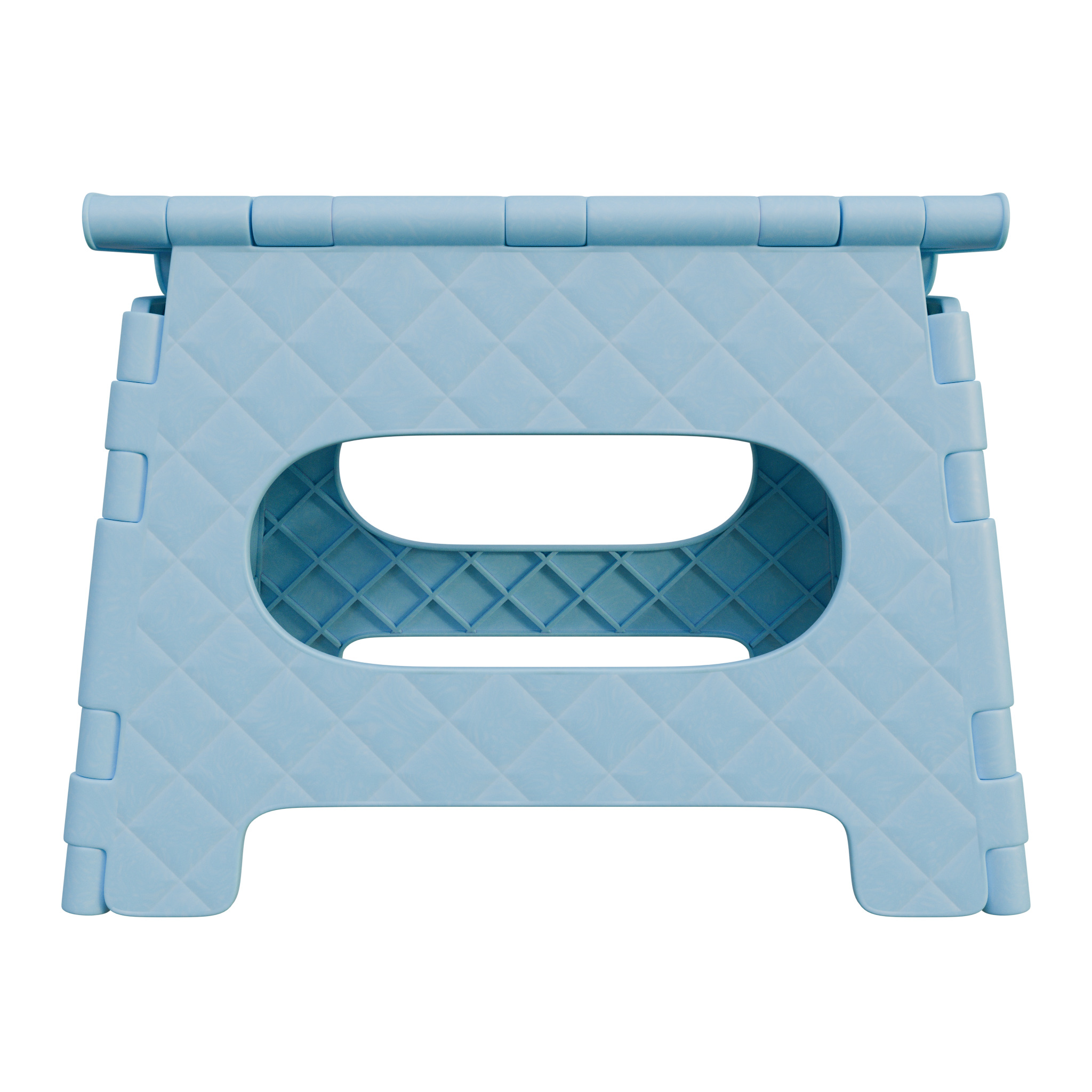 Plastic Folding Step Stool - Blue 3D model_4