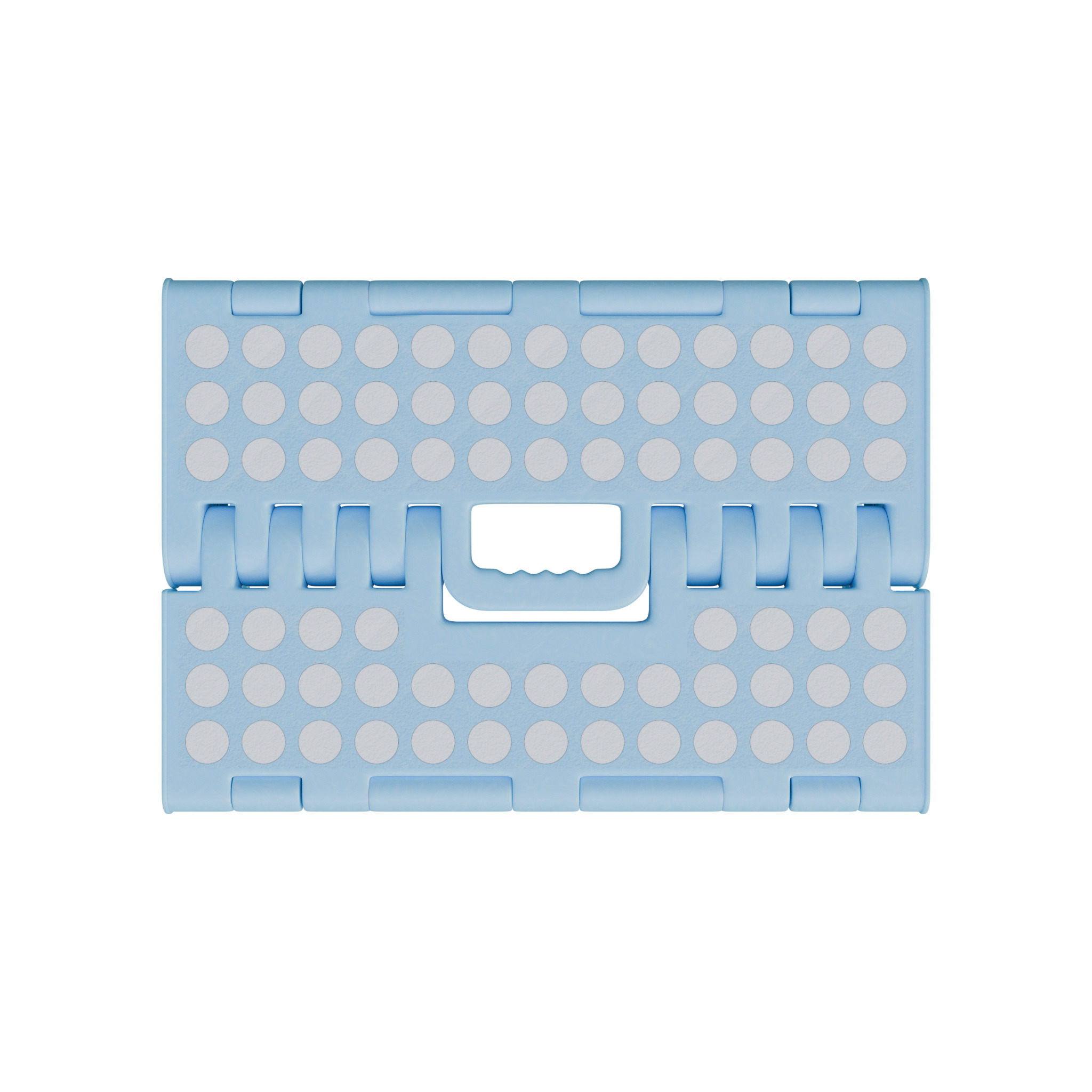 Plastic Folding Step Stool - Blue 3D model_1