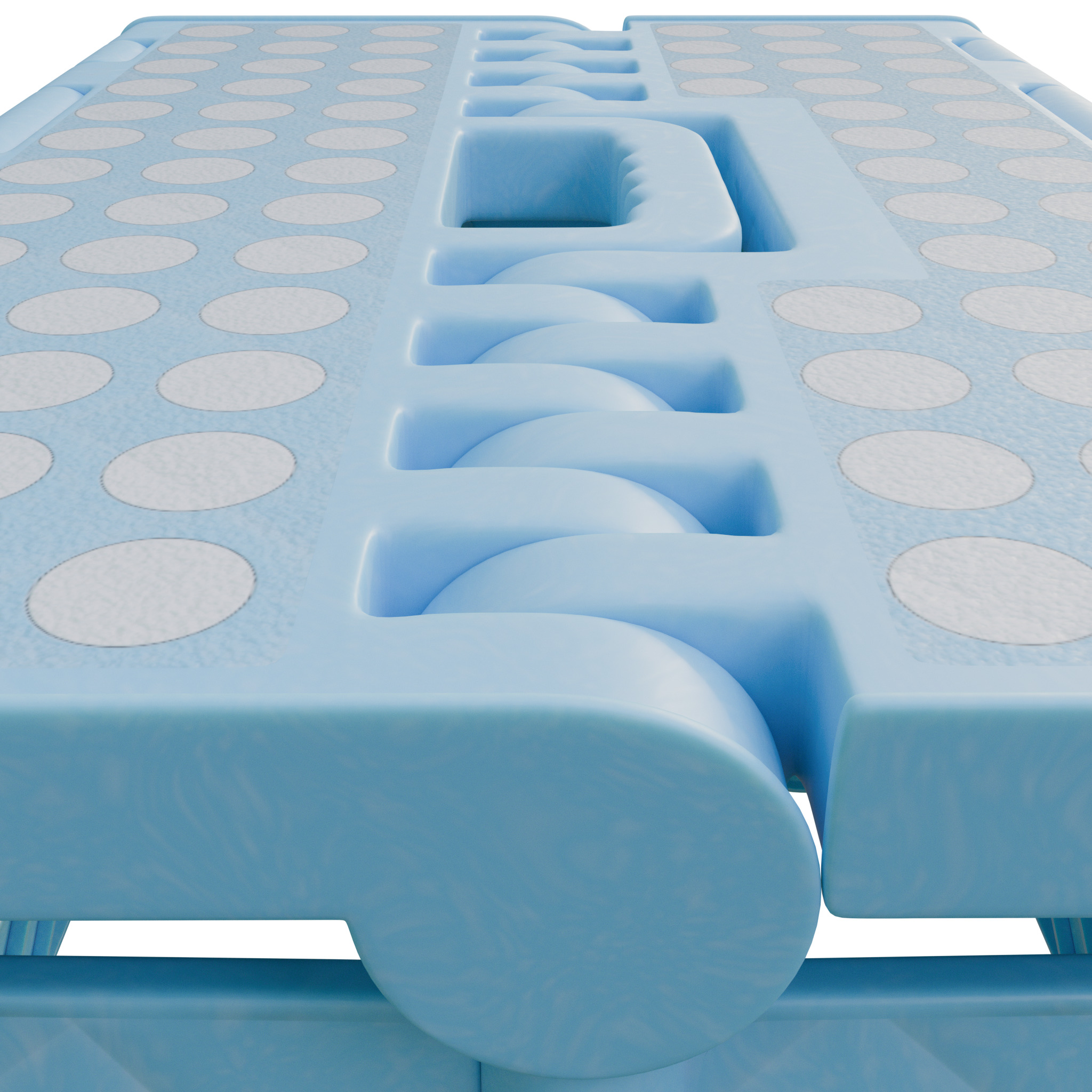 Plastic Folding Step Stool - Blue 3D model_10