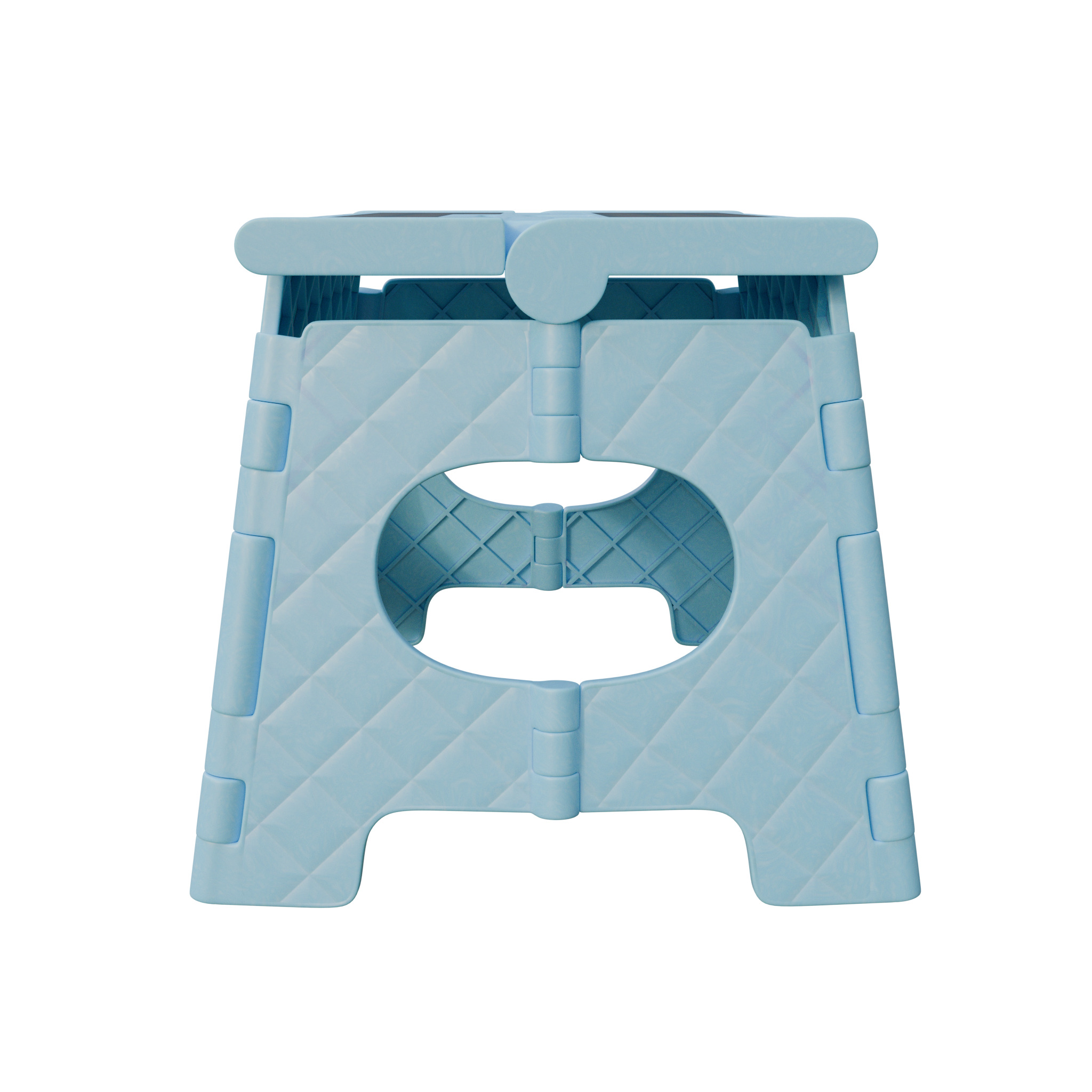 Plastic Folding Step Stool - Blue 3D model_3