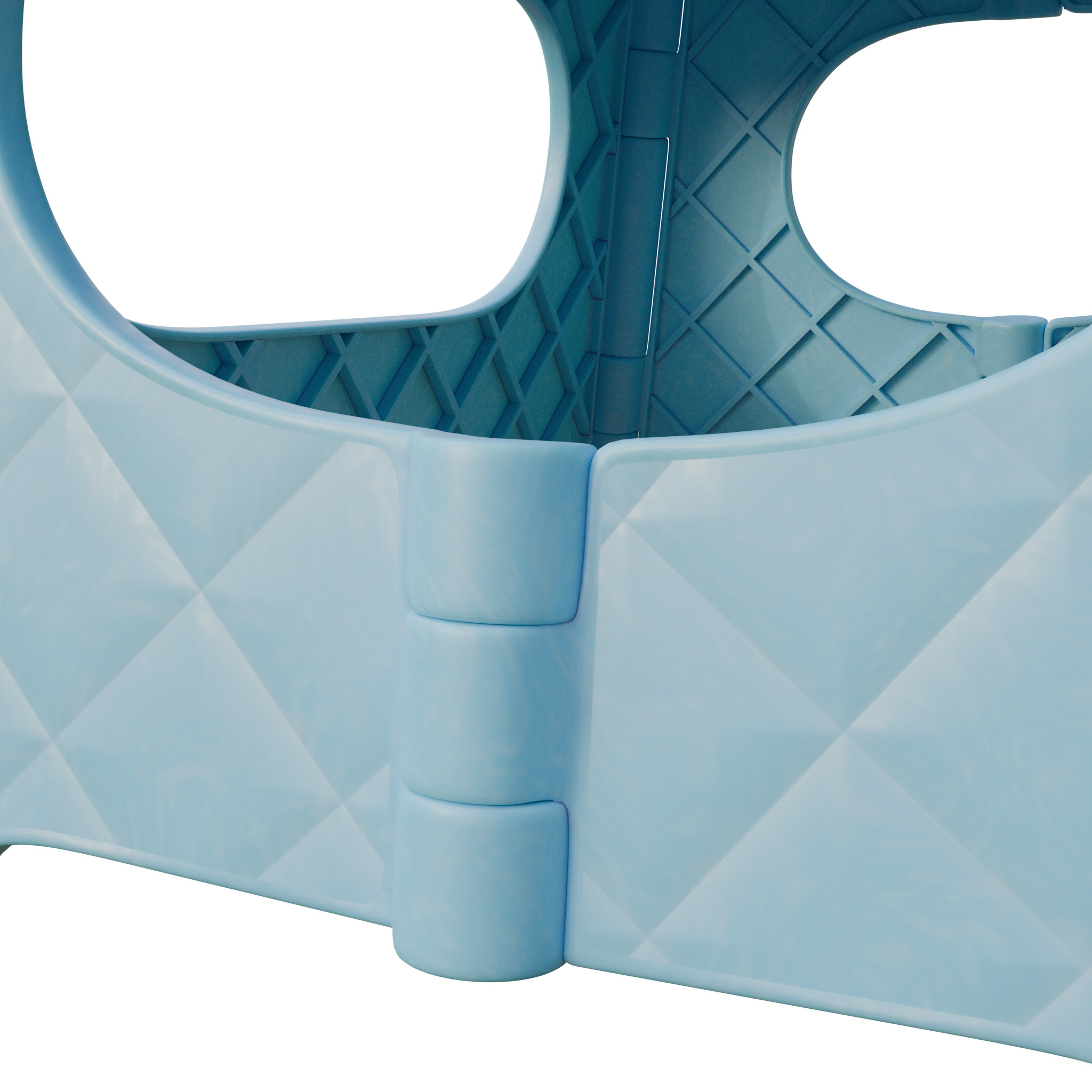 Plastic Folding Step Stool - Blue 3D model_5