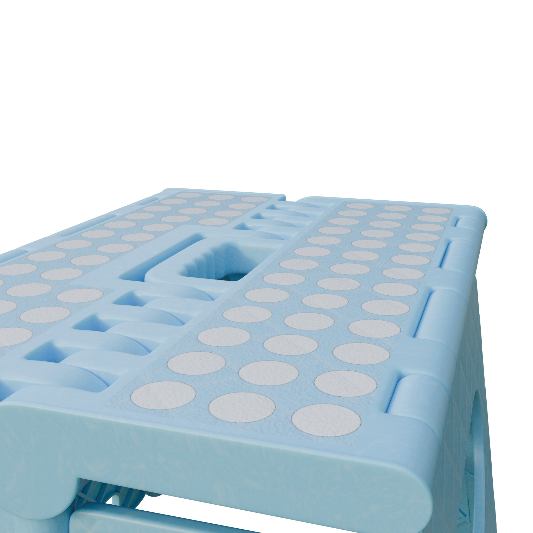 Plastic Folding Step Stool - Blue 3D model_2