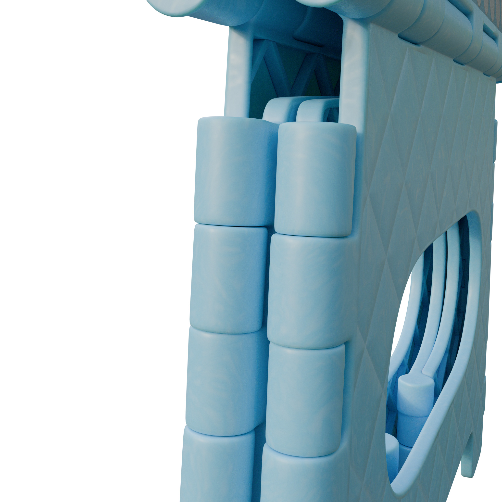 Plastic Folding Step Stool - Blue 3D model_22