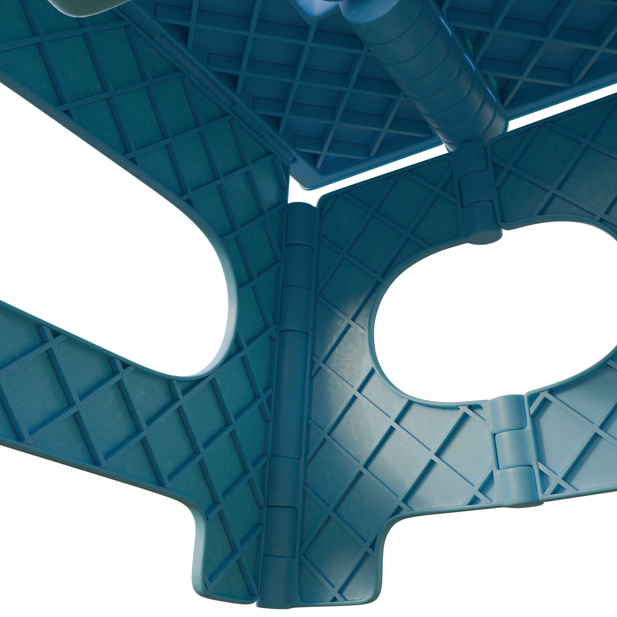 Plastic Folding Step Stool - Blue 3D model_9