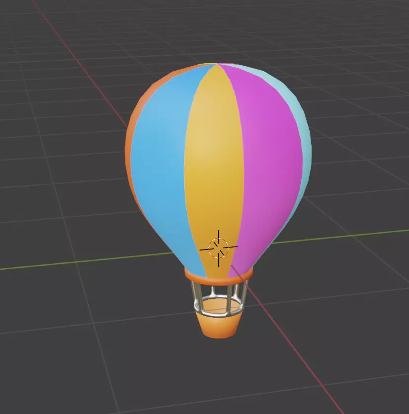 Cartoon Balloon Low-poly 3D model