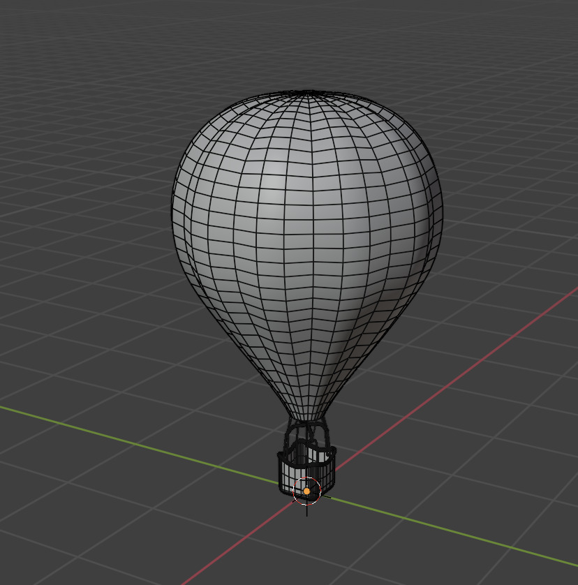 Cartoon Colored Balloon Low-poly 3D model_2