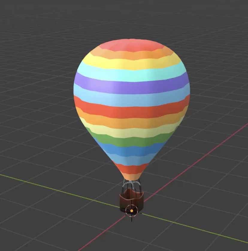 Cartoon Colored Balloon Low-poly 3D model_0