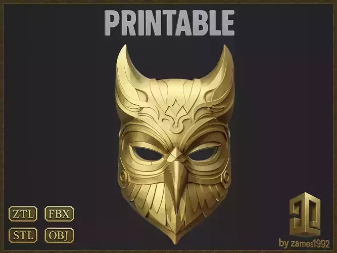 Ornate Owl Mask Helmet