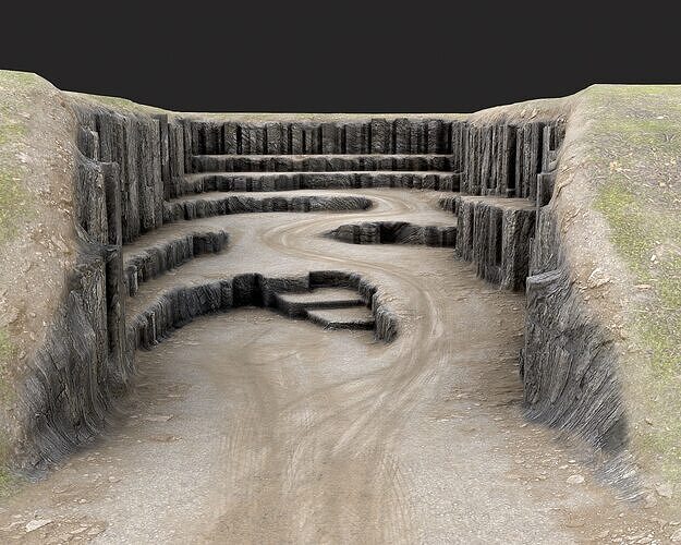 Cliff Quarry  Low-poly 3D model