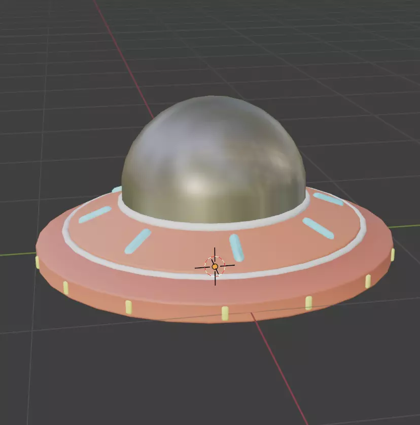 Cartoon Ufo Model Low-poly 3D model_0