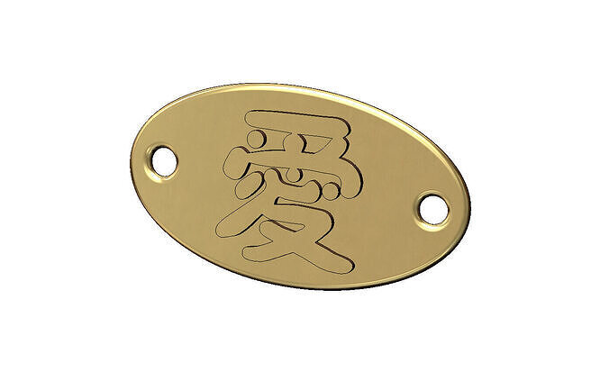 Love chinese symbol oval ID bracelet plate tag 3D print model