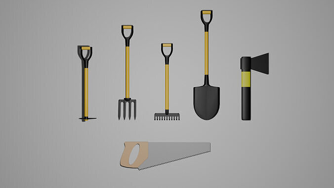 GARDEN TOOLS BUNDLE Free low-poly 3D model