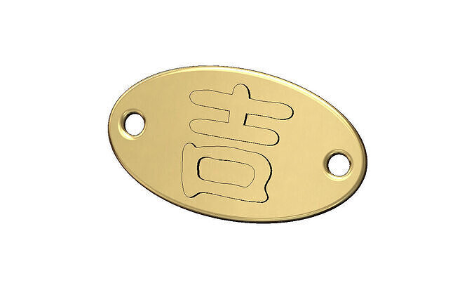 Luck lucky chinese symbol oval ID bracelet plate tag 3D print model