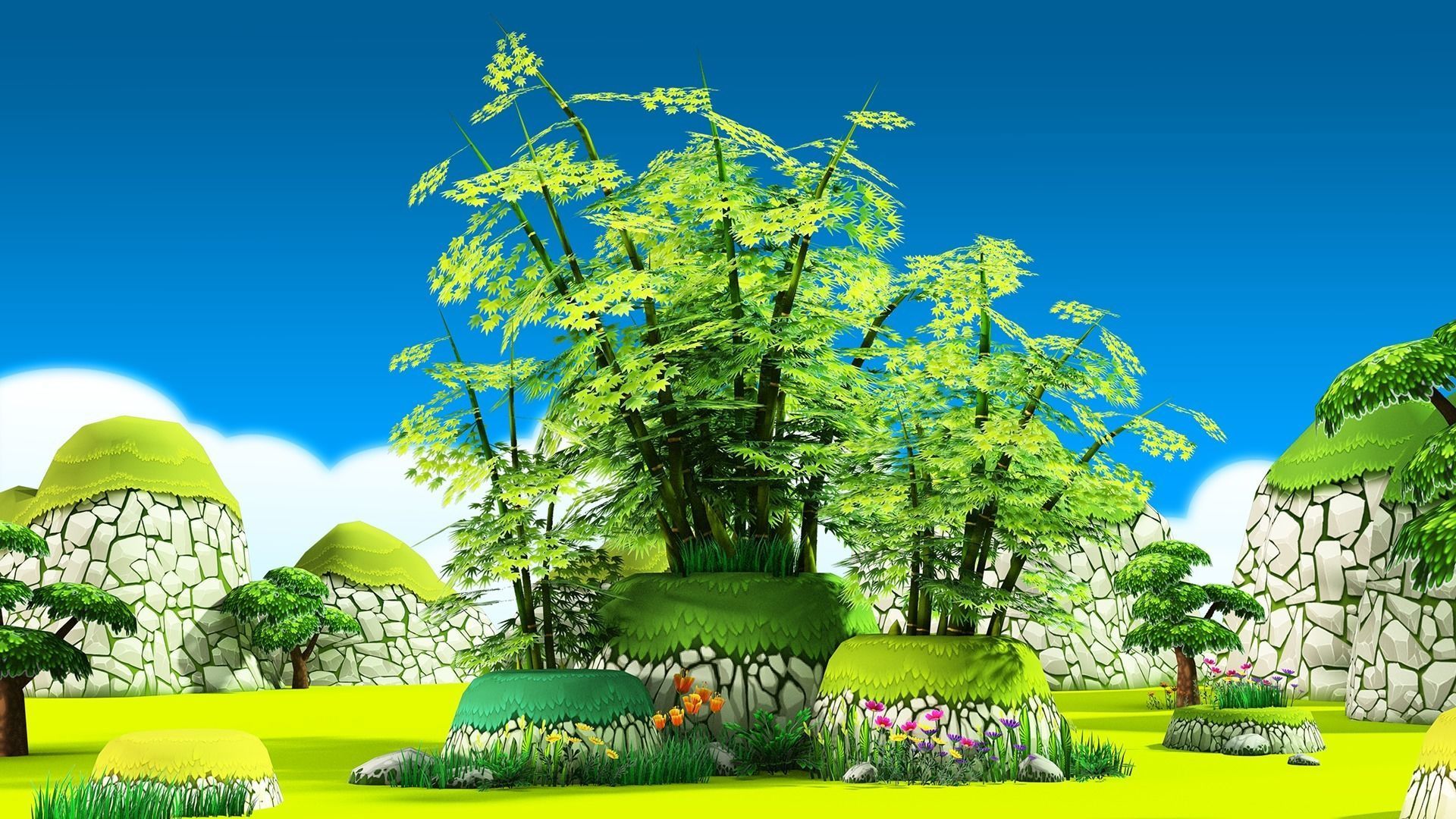 3D Cartoon Forest Low-poly 3D model_20
