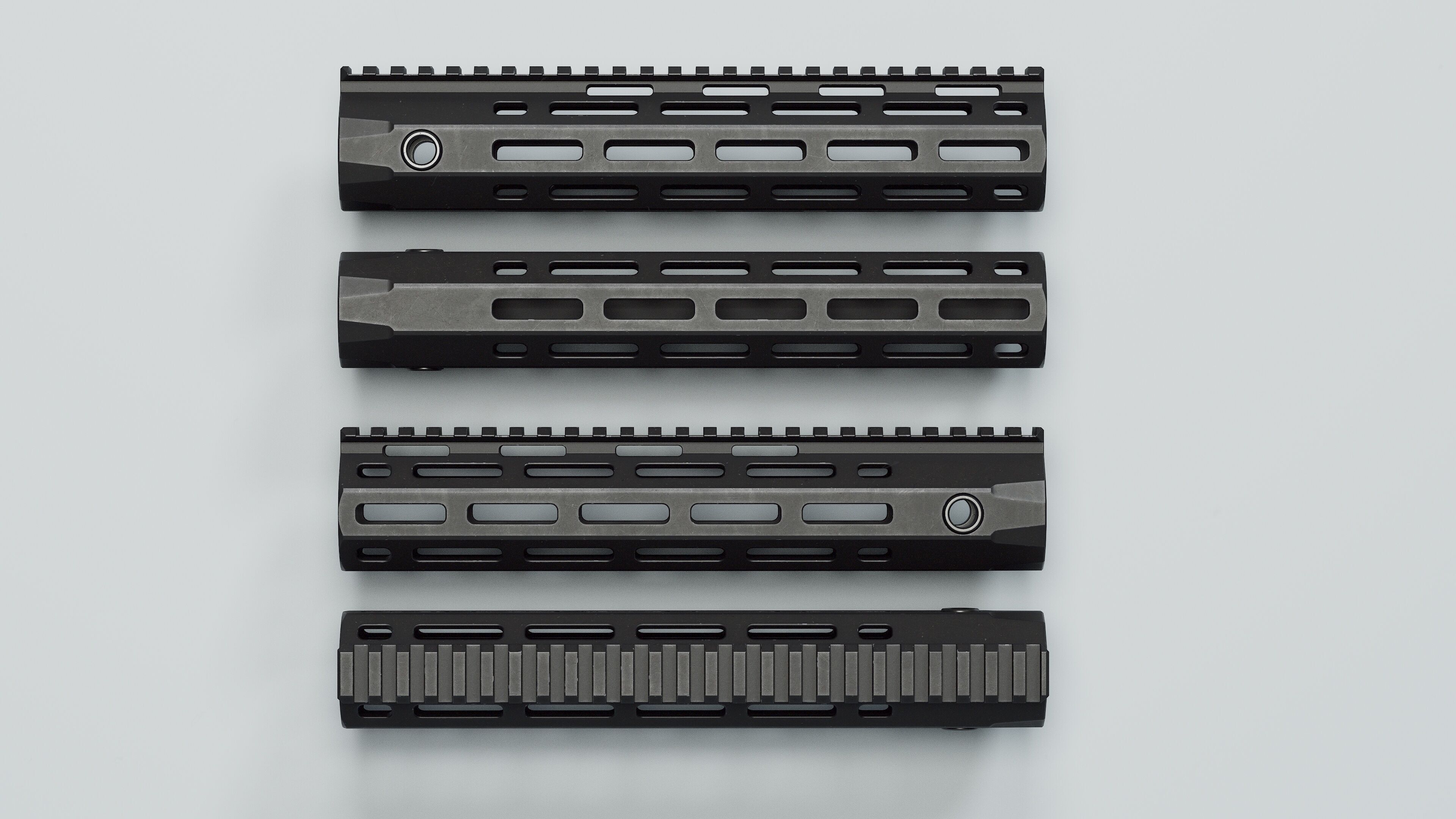 AR-15 - URX-4 Handguards - Replica Low-poly 3D model_9