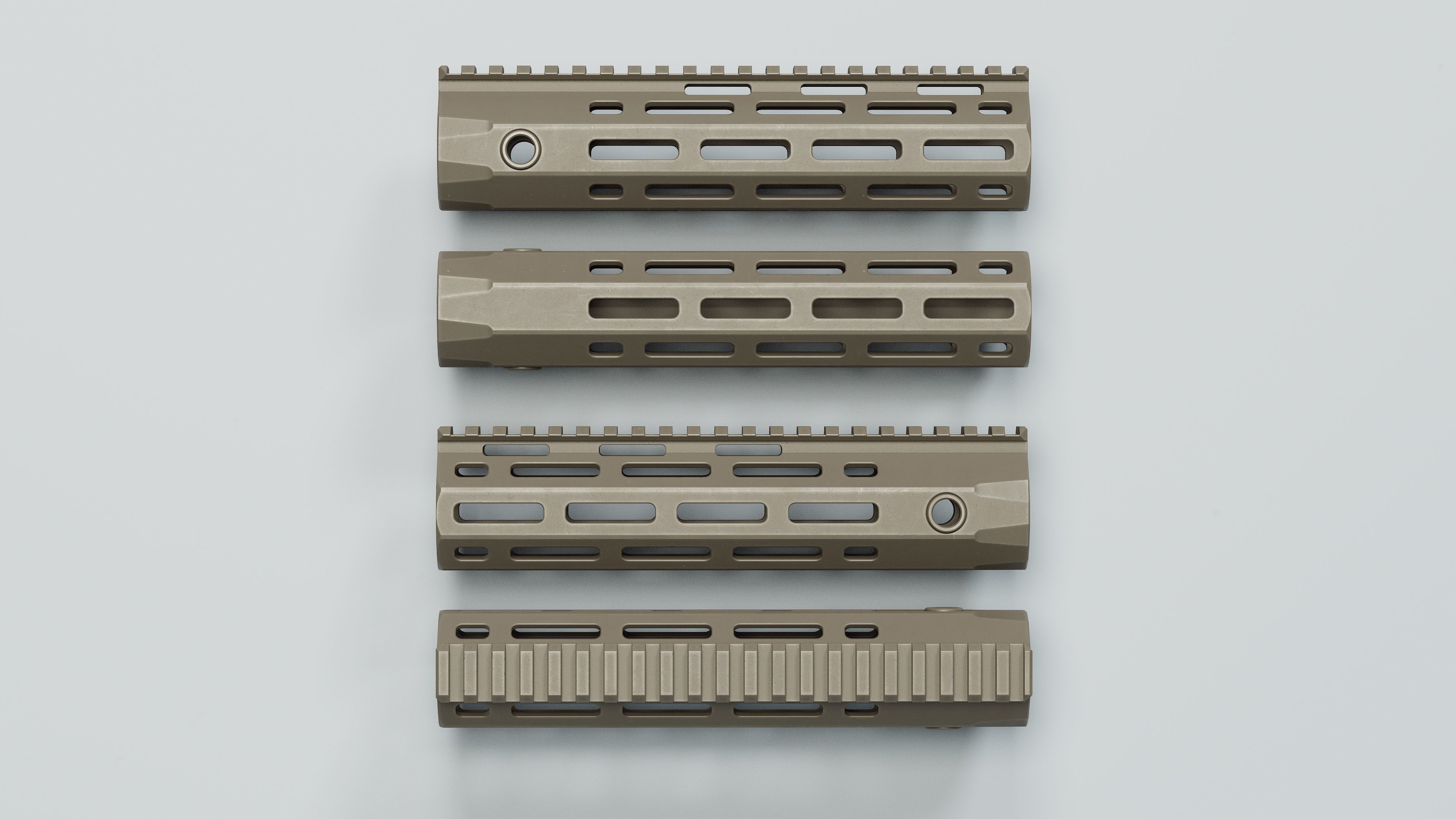 AR-15 - URX-4 Handguards - Replica Low-poly 3D model_7
