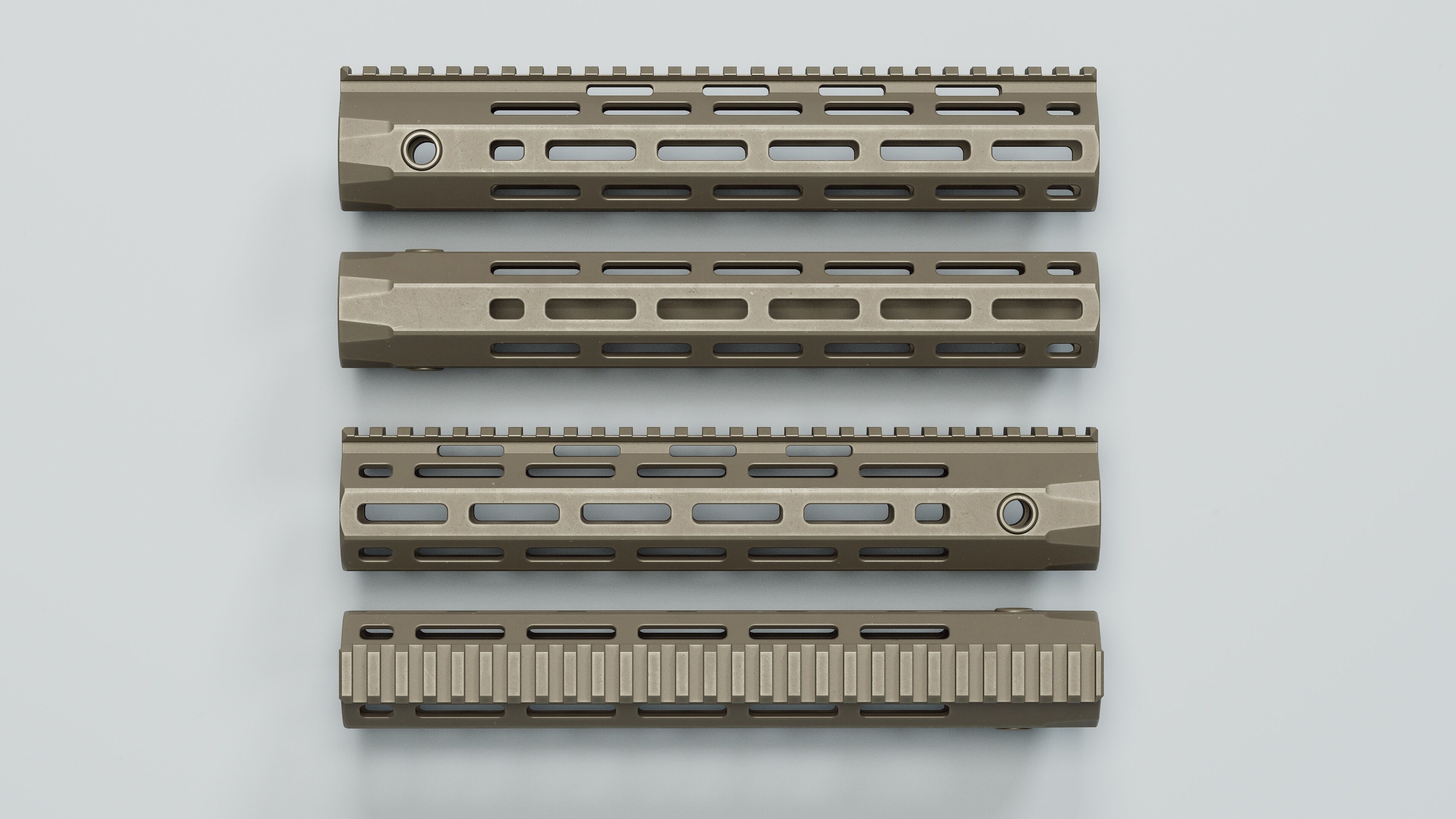 AR-15 - URX-4 Handguards - Replica Low-poly 3D model_14