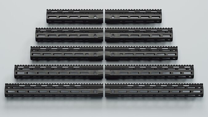 AR-15 - URX-4 Handguards - Replica Low-poly 3D model