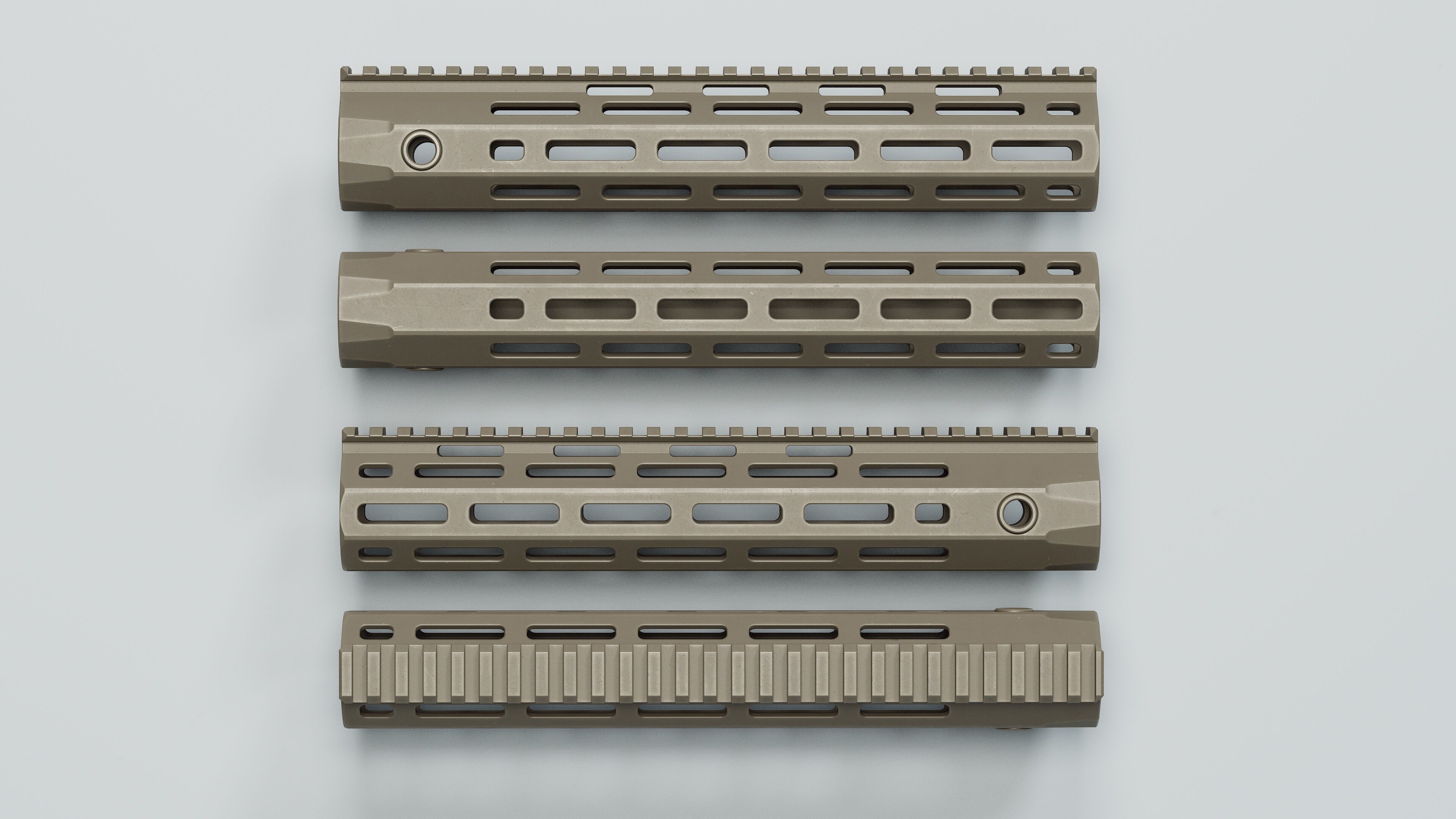 AR-15 - URX-4 Handguards - Replica Low-poly 3D model_13