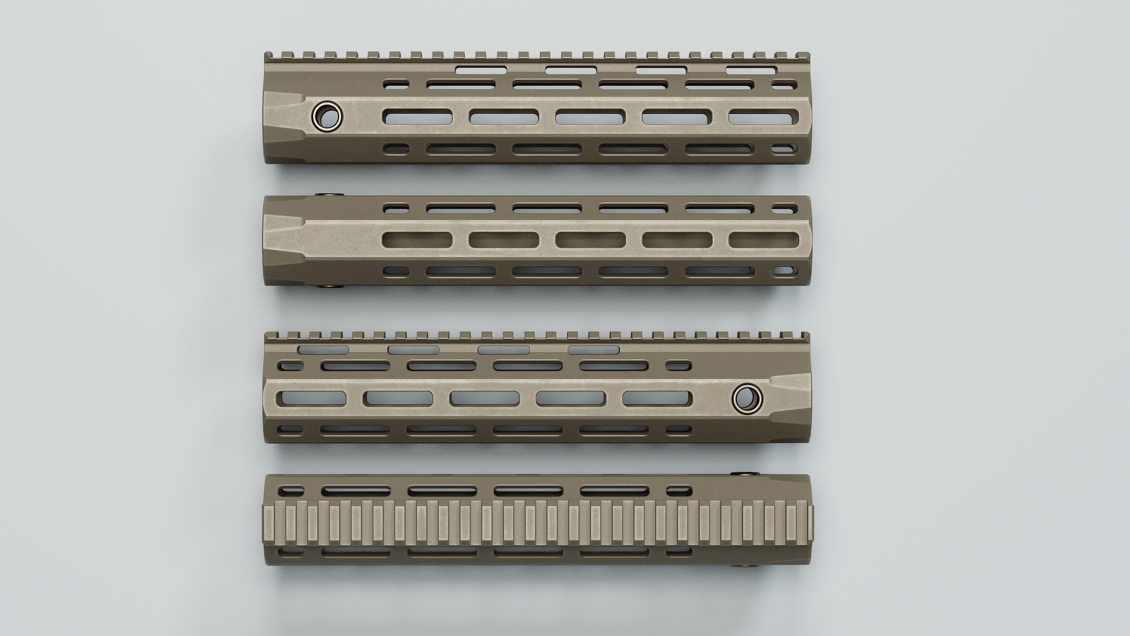 AR-15 - URX-4 Handguards - Replica Low-poly 3D model_11