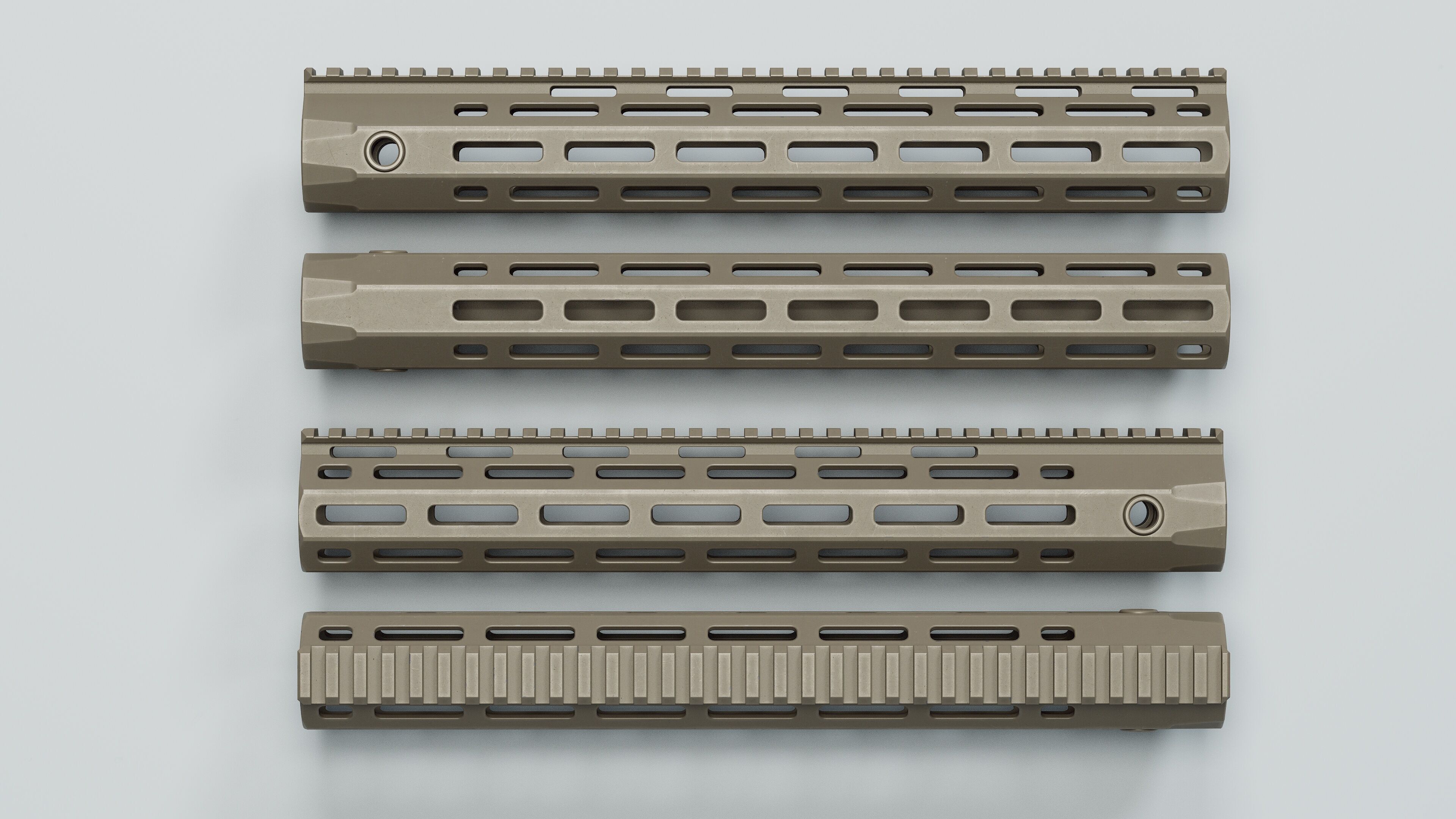 AR-15 - URX-4 Handguards - Replica Low-poly 3D model_16