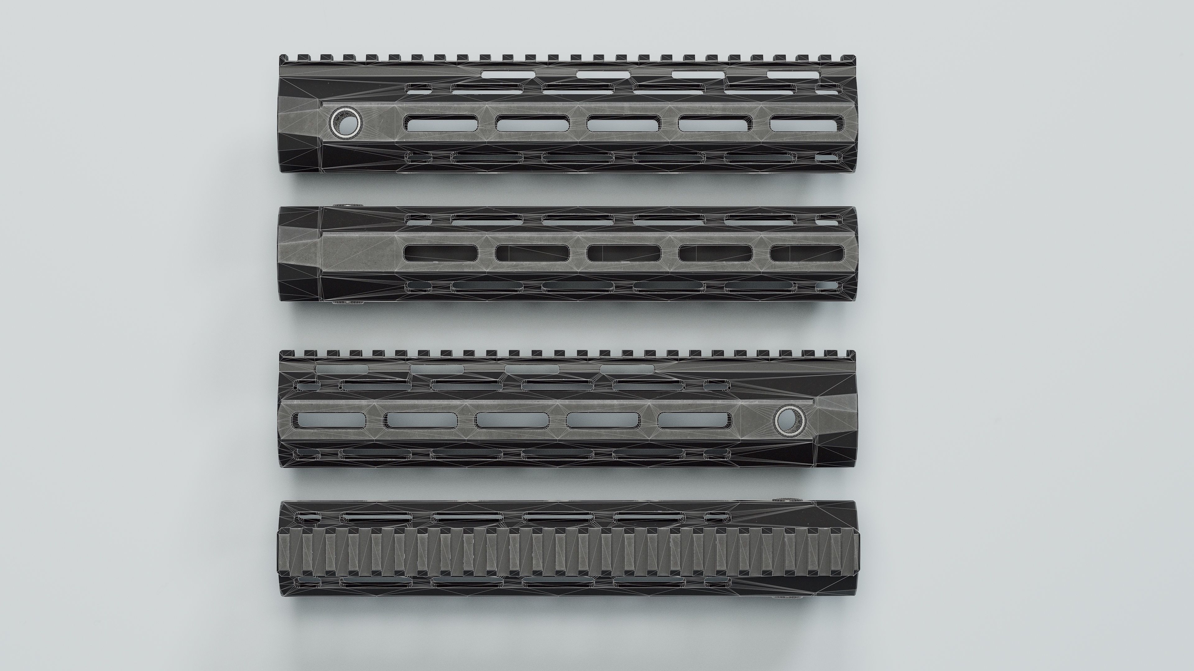 AR-15 - URX-4 Handguards - Replica Low-poly 3D model_23