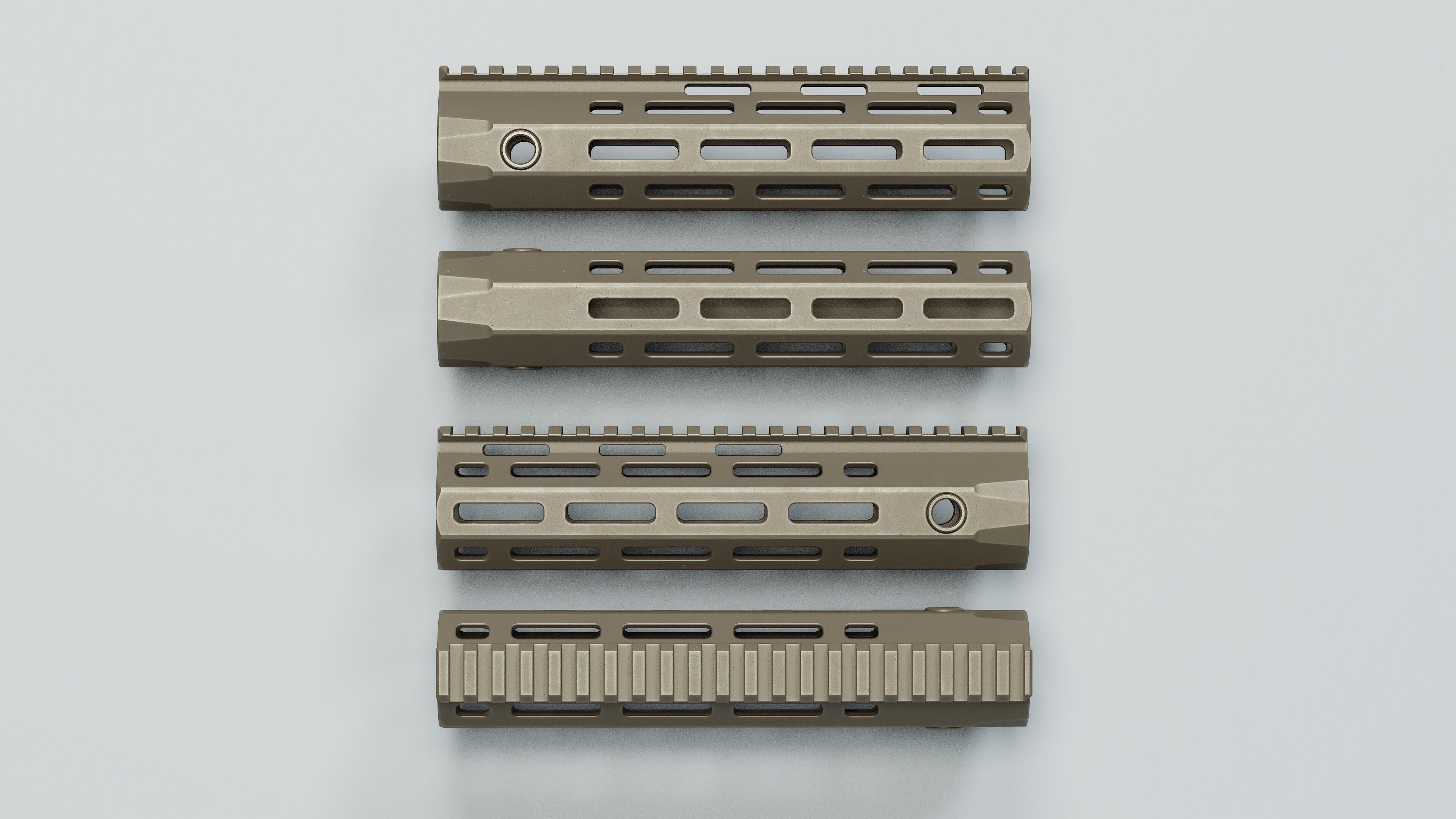 AR-15 - URX-4 Handguards - Replica Low-poly 3D model_8
