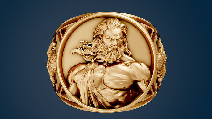 Zeus  ring silver gold printable jewelry 3D model 3D print model