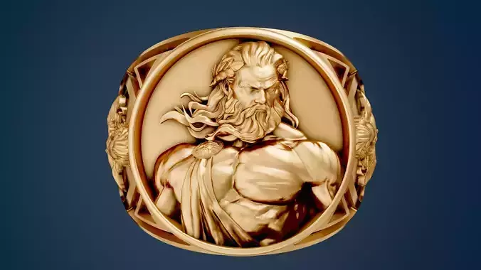 Zeus  ring silver gold printable jewelry 3D model 3D print model