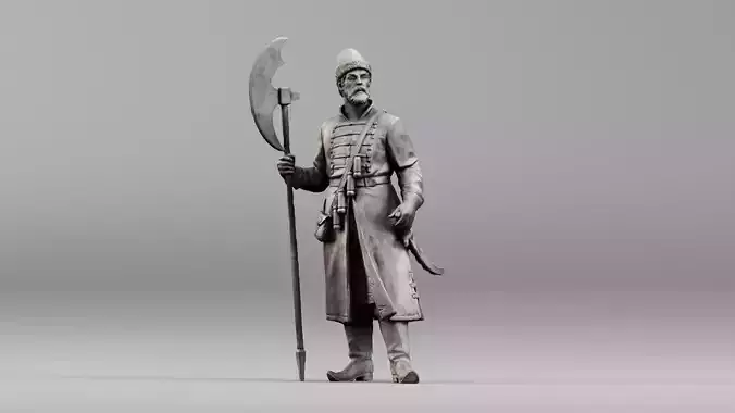 001640 Guard with Halberd 3D Scanned Historical Figure