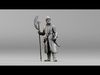 001640 Guard with Halberd 3D Scanned Historical Figure Low-poly 3D model_1