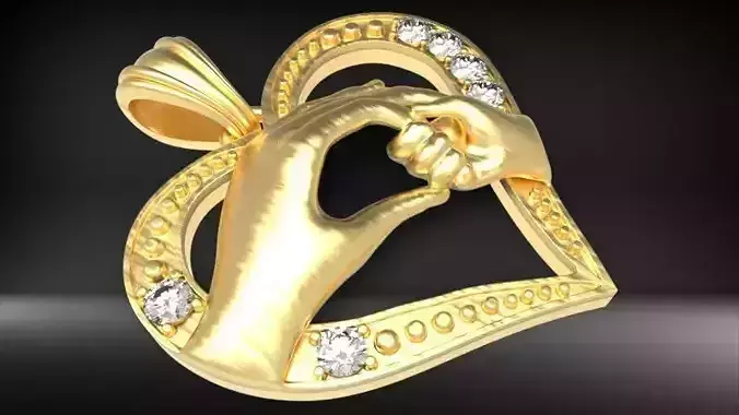 Mother Baby Hands in Heart