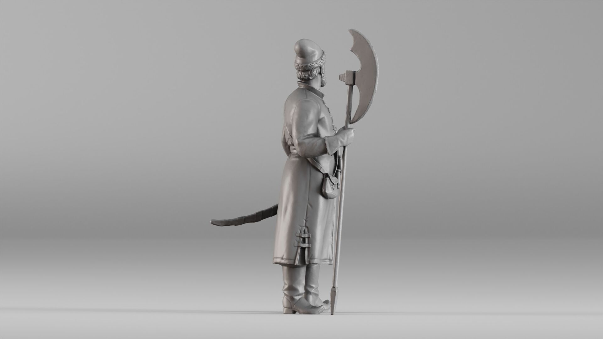001640 Guard with Halberd 3D Scanned Historical Figure 3dp 3D print model_4