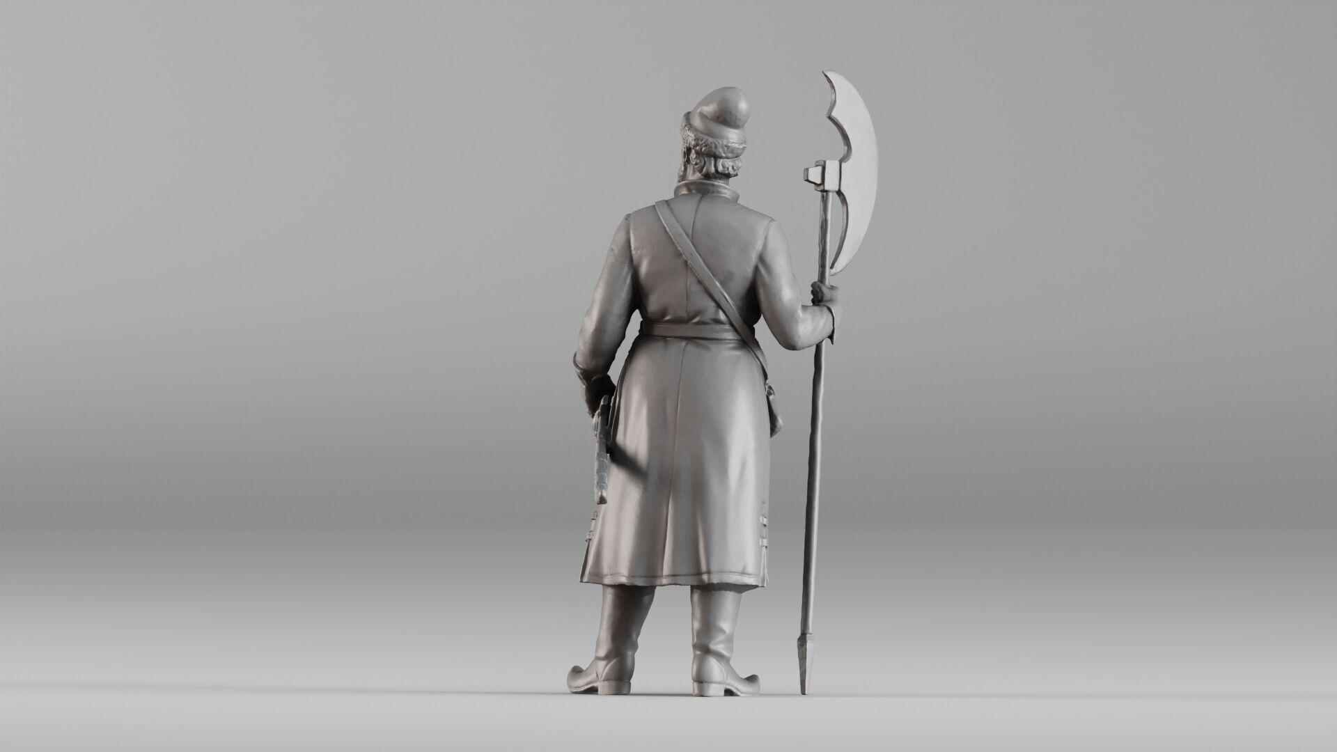 001640 Guard with Halberd 3D Scanned Historical Figure 3dp 3D print model_5