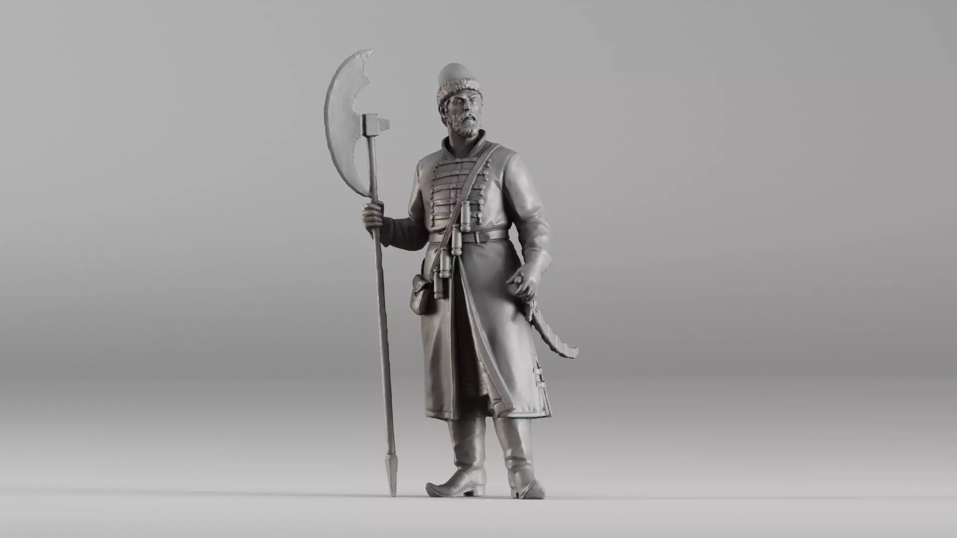 001640 Guard with Halberd 3D Scanned Historical Figure 3dp 3D print model_0