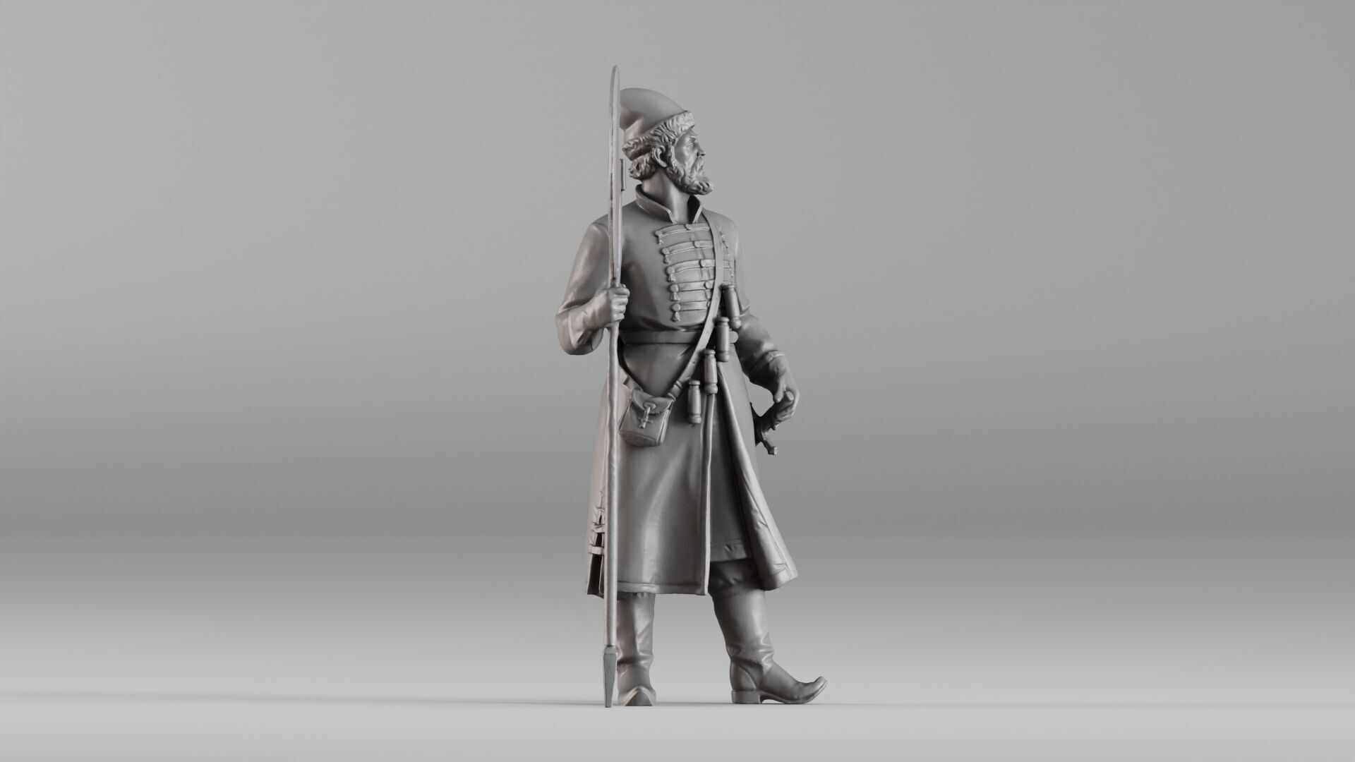 001640 Guard with Halberd 3D Scanned Historical Figure 3dp 3D print model_3