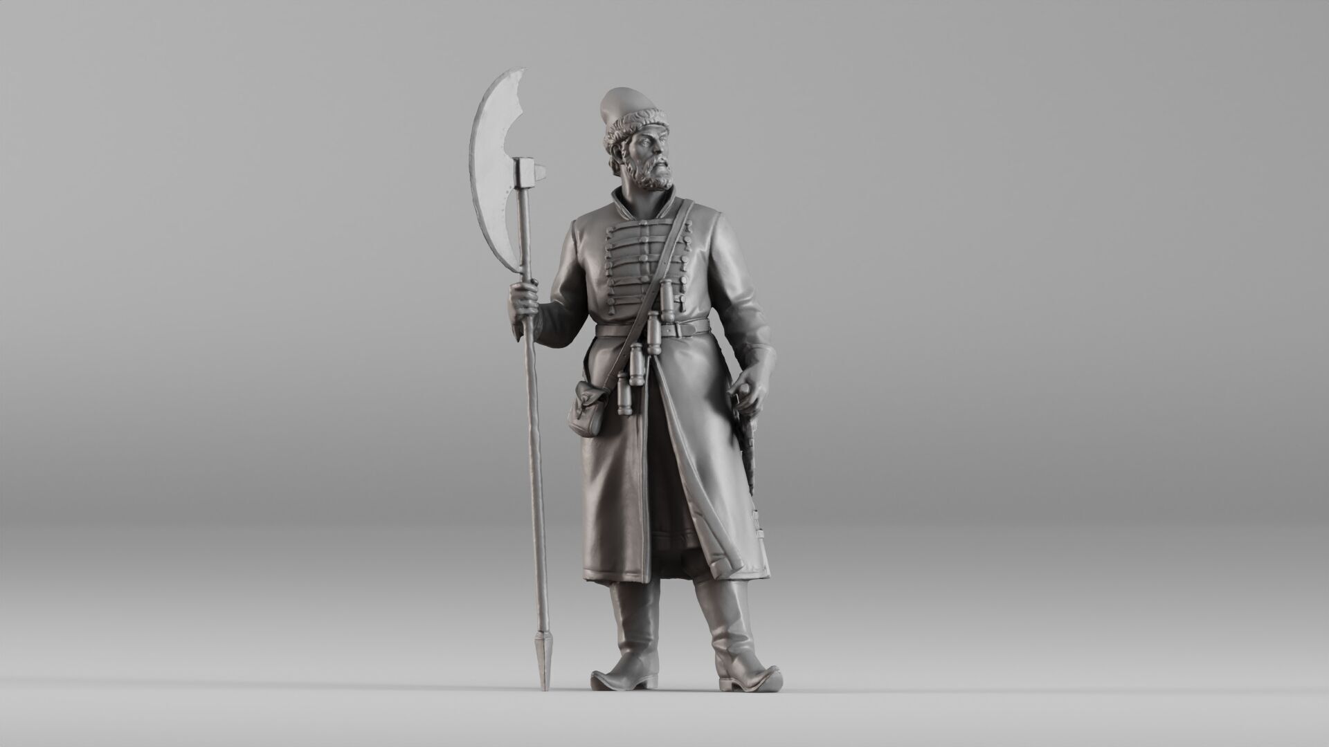 001640 Guard with Halberd 3D Scanned Historical Figure 3dp 3D print model_2